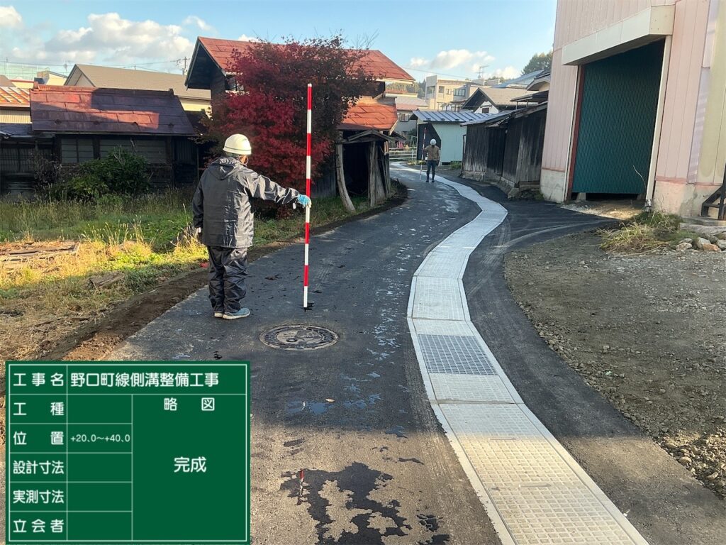 完成｜野口町線側溝整備工事